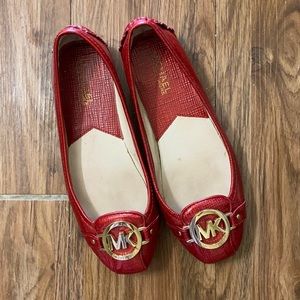 Red Michael kors flats
